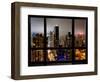 Window View, Urban Landscape by Night, Misty Colors View, Times Square, Manhattan, New York-Philippe Hugonnard-Framed Photographic Print