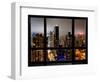 Window View, Urban Landscape by Night, Misty Colors View, Times Square, Manhattan, New York-Philippe Hugonnard-Framed Photographic Print