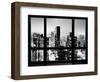 Window View, Urban Landscape by Night, Misty View, Times Square, Manhattan, New York-Philippe Hugonnard-Framed Photographic Print