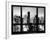 Window View, Urban Landscape by Night, Misty View, Times Square, Manhattan, New York-Philippe Hugonnard-Framed Photographic Print