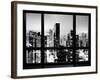 Window View, Urban Landscape by Night, Misty View, Times Square, Manhattan, New York-Philippe Hugonnard-Framed Photographic Print