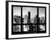 Window View, Urban Landscape by Night, Misty View, Times Square, Manhattan, New York-Philippe Hugonnard-Framed Photographic Print