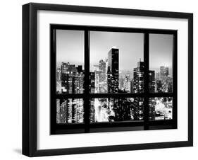 Window View, Urban Landscape by Night, Misty View, Times Square, Manhattan, New York-Philippe Hugonnard-Framed Premium Photographic Print