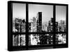 Window View, Urban Landscape by Night, Misty View, Times Square, Manhattan, New York-Philippe Hugonnard-Stretched Canvas