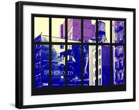 Window View - Urban NY Architecture - Street Art Advertising - Manhattan - New York City-Philippe Hugonnard-Framed Photographic Print