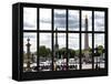 Window View - Urban Street Scene at Place de la Concorde with the Eiffel Tower - Paris - France-Philippe Hugonnard-Framed Stretched Canvas