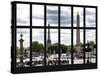 Window View - Urban Street Scene at Place de la Concorde with the Eiffel Tower - Paris - France-Philippe Hugonnard-Stretched Canvas
