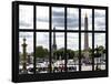 Window View - Urban Street Scene at Place de la Concorde with the Eiffel Tower - Paris - France-Philippe Hugonnard-Framed Stretched Canvas