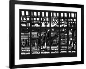 Window View - Urban Street Scene - Marcy Avenue Subway Station - Williamsburg - Brooklyn - NYC-Philippe Hugonnard-Framed Photographic Print