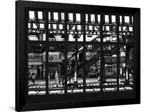 Window View - Urban Street Scene - Marcy Avenue Subway Station - Williamsburg - Brooklyn - NYC-Philippe Hugonnard-Framed Photographic Print