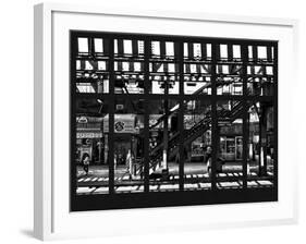 Window View - Urban Street Scene - Marcy Avenue Subway Station - Williamsburg - Brooklyn - NYC-Philippe Hugonnard-Framed Photographic Print