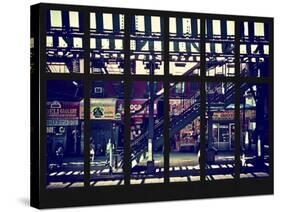 Window View - Urban Street Scene - Marcy Avenue Subway Station - Williamsburg - Brooklyn - NYC-Philippe Hugonnard-Stretched Canvas