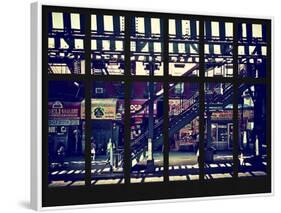 Window View - Urban Street Scene - Marcy Avenue Subway Station - Williamsburg - Brooklyn - NYC-Philippe Hugonnard-Framed Photographic Print