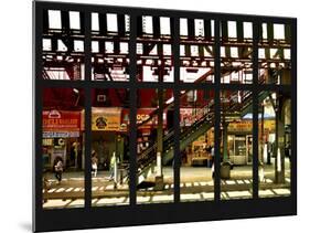 Window View - Urban Street Scene - Marcy Avenue Subway Station - Williamsburg - Brooklyn - NYC-Philippe Hugonnard-Mounted Photographic Print