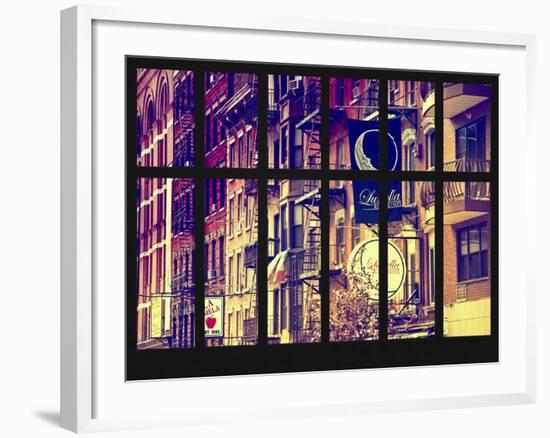 Window View - Urban View - Building Facade in Little Italy District - Manhattan - New York City-Philippe Hugonnard-Framed Photographic Print