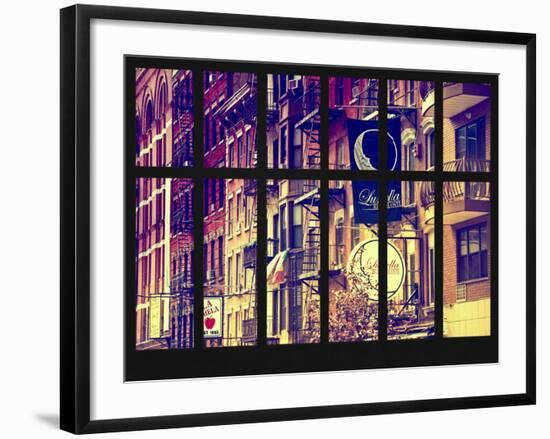 Window View - Urban View - Building Facade in Little Italy District - Manhattan - New York City-Philippe Hugonnard-Framed Photographic Print