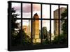 Window View - View Buildings Central Park at Sunset - Manhattan - New York City-Philippe Hugonnard-Stretched Canvas