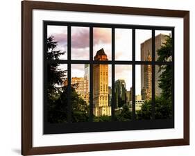 Window View - View Buildings Central Park at Sunset - Manhattan - New York City-Philippe Hugonnard-Framed Photographic Print