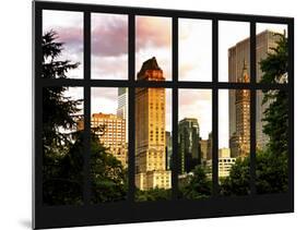 Window View - View Buildings Central Park at Sunset - Manhattan - New York City-Philippe Hugonnard-Mounted Photographic Print