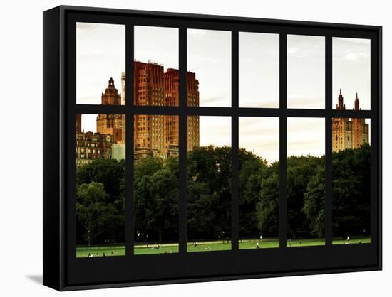 Window View - View Buildings Central Park - Manhattan - New York City-Philippe Hugonnard-Framed Stretched Canvas