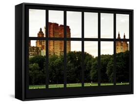 Window View - View Buildings Central Park - Manhattan - New York City-Philippe Hugonnard-Framed Stretched Canvas