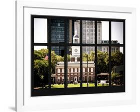 Window View - View of Independence Hall and Pennsylvania State House Buildings - Philadelphia-Philippe Hugonnard-Framed Photographic Print