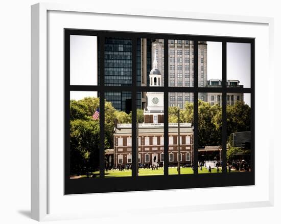 Window View - View of Independence Hall and Pennsylvania State House Buildings - Philadelphia-Philippe Hugonnard-Framed Photographic Print