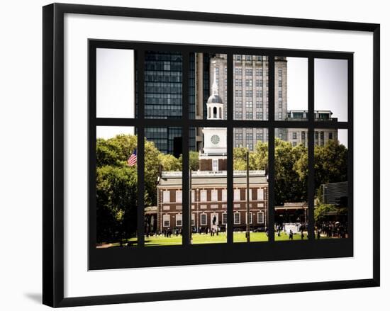 Window View - View of Independence Hall and Pennsylvania State House Buildings - Philadelphia-Philippe Hugonnard-Framed Photographic Print