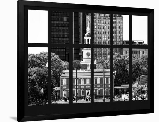 Window View - View of Independence Hall and Pennsylvania State House Buildings - Philadelphia-Philippe Hugonnard-Framed Photographic Print