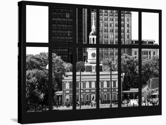 Window View - View of Independence Hall and Pennsylvania State House Buildings - Philadelphia-Philippe Hugonnard-Stretched Canvas