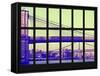 Window View - View of the Brooklyn Bridge and Manhattan Bridge - Manhattan - New York City-Philippe Hugonnard-Framed Stretched Canvas