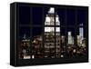 Window View - View of the Empire State Building and 1 WTC by Night - Manhattan - NYC-Philippe Hugonnard-Framed Stretched Canvas