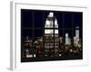 Window View - View of the Empire State Building and 1 WTC by Night - Manhattan - NYC-Philippe Hugonnard-Framed Photographic Print