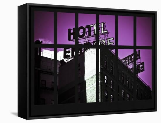 Window View - View of the Hotel Empire at Manhattan - New York City-Philippe Hugonnard-Framed Stretched Canvas