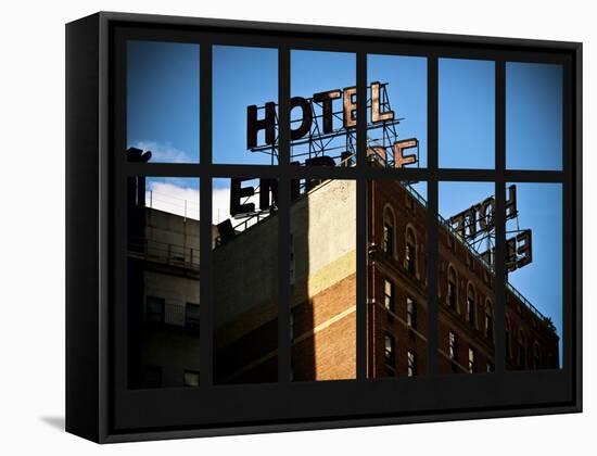 Window View - View of the Hotel Empire at Manhattan - New York City-Philippe Hugonnard-Framed Stretched Canvas