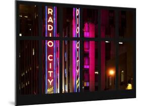 Window View - View of the Radio City Music Hall by Night - Manhattan - New York City-Philippe Hugonnard-Mounted Photographic Print