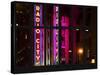 Window View - View of the Radio City Music Hall by Night - Manhattan - New York City-Philippe Hugonnard-Stretched Canvas