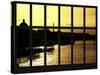 Window View - View of the River Seine and the Eiffel Tower at Sunset - Paris-Philippe Hugonnard-Stretched Canvas