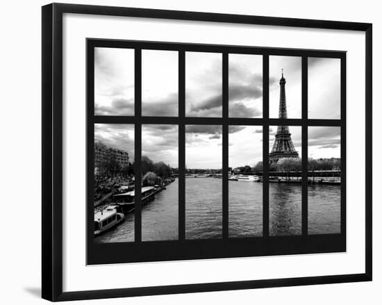 Window View - View of the River Seine and the Eiffel Tower - Paris - France - Europe-Philippe Hugonnard-Framed Photographic Print
