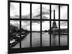 Window View - View of the River Seine and the Eiffel Tower - Paris - France - Europe-Philippe Hugonnard-Mounted Photographic Print