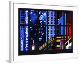 Window View - View of Times Square by Night - Manhattan - New York City-Philippe Hugonnard-Framed Photographic Print