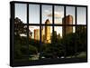 Window View - View on Trails and Buildings Central Park at Sunset - Manhattan - New York City-Philippe Hugonnard-Stretched Canvas