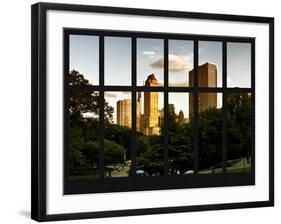 Window View - View on Trails and Buildings Central Park at Sunset - Manhattan - New York City-Philippe Hugonnard-Framed Photographic Print
