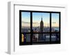 Window View, View Towards Downtown at Sunset, Manhattan, Hudson River, New York-Philippe Hugonnard-Framed Photographic Print