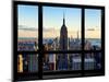 Window View, View Towards Downtown at Sunset, Manhattan, Hudson River, New York-Philippe Hugonnard-Mounted Photographic Print