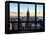 Window View, View Towards Downtown at Sunset, Manhattan, Hudson River, New York-Philippe Hugonnard-Framed Stretched Canvas