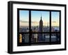 Window View, View Towards Downtown at Sunset, Manhattan, Hudson River, New York-Philippe Hugonnard-Framed Premium Photographic Print