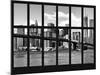 Window View - View with the Brooklyn Bridge and the One World Trade Center - Manhattan - NYC-Philippe Hugonnard-Mounted Photographic Print