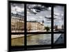 Window View, Walk a Couple of Lovers on the Seine, Ile Saint Louis, Seine River, Paris-Philippe Hugonnard-Mounted Photographic Print