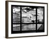 Window View, Walk a Couple of Lovers on the Seine, Ile Saint Louis, Seine River, Paris-Philippe Hugonnard-Framed Photographic Print